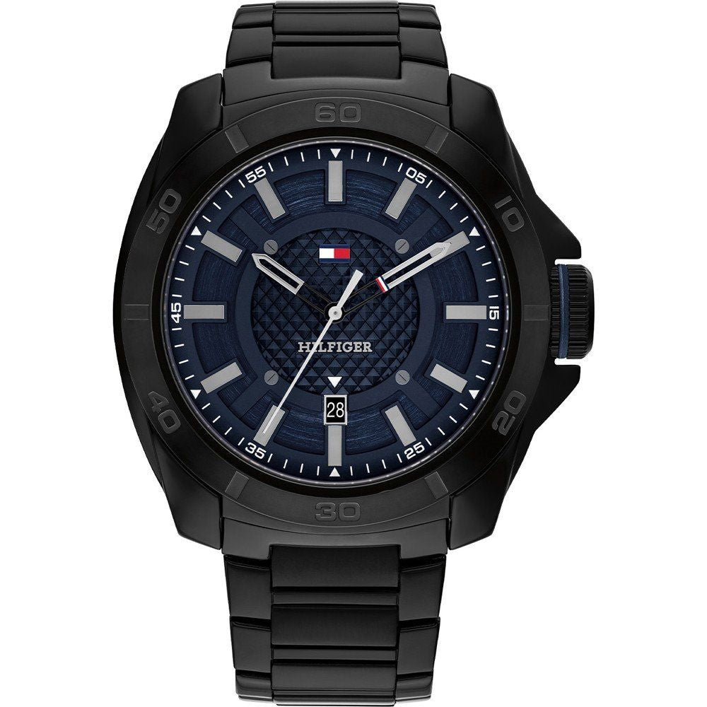 Tommy Hilfiger 1792139 watch for man with a blue dial and stainless steel strap.