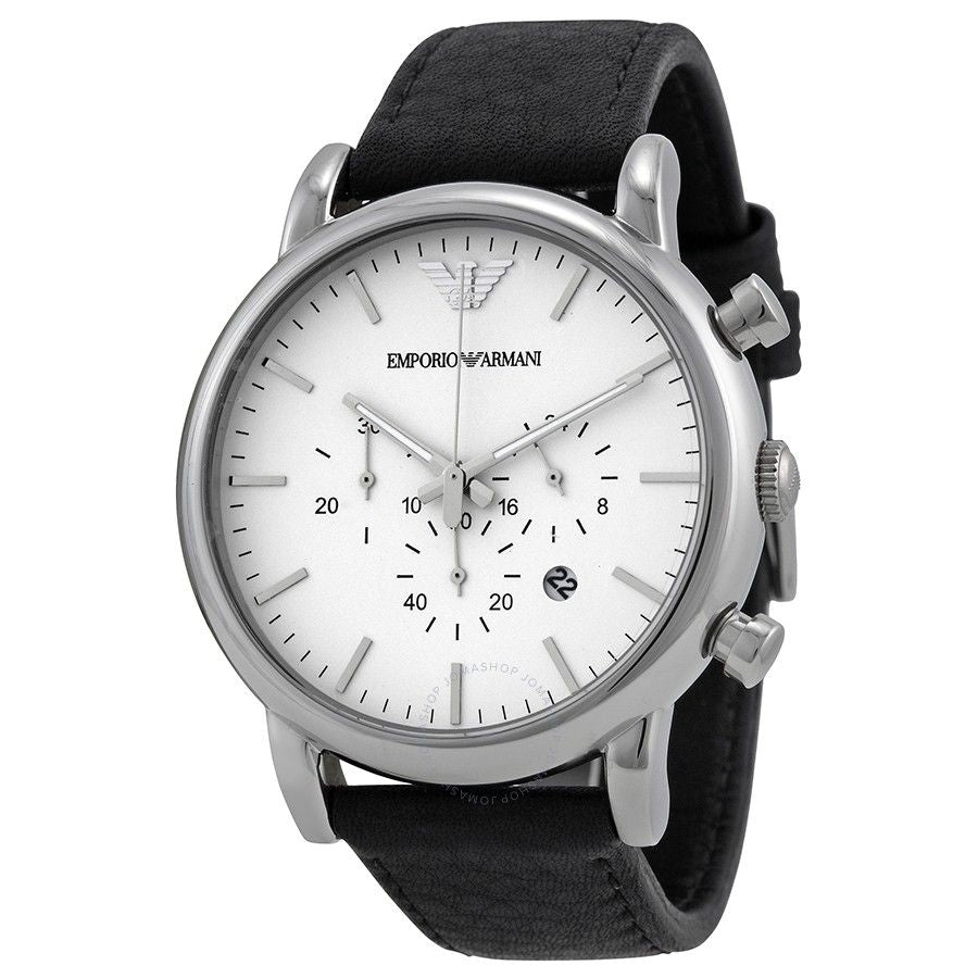 Armani AR1807 watch for man with a grey dial and leather strap.