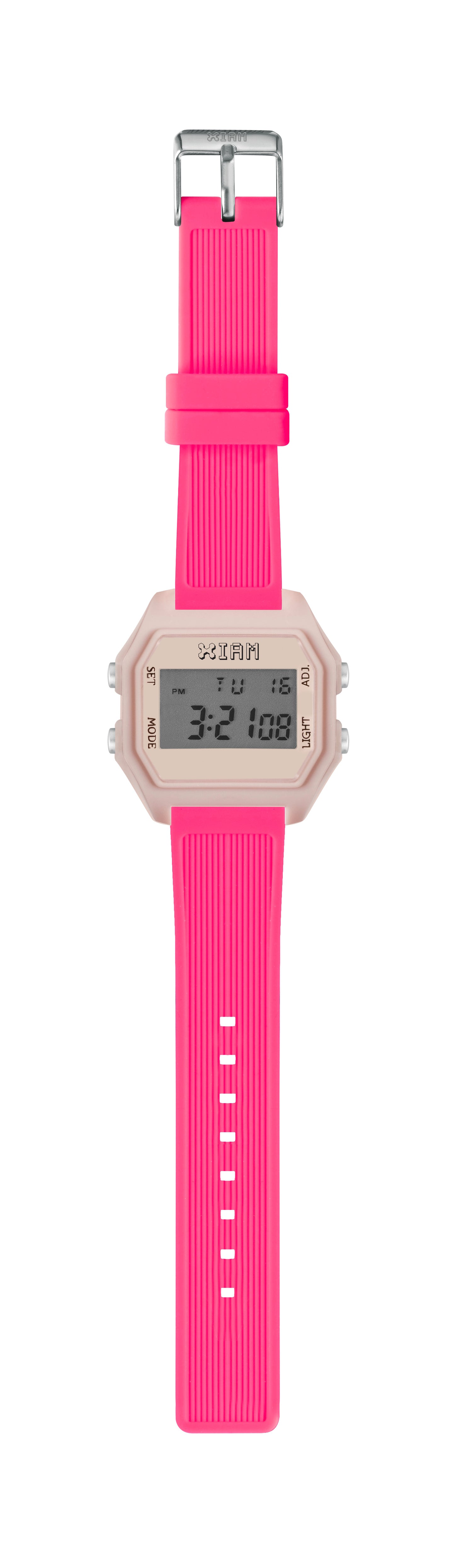Iam IAM-KIT546 watch for woman with a pink dial and silicone strap.