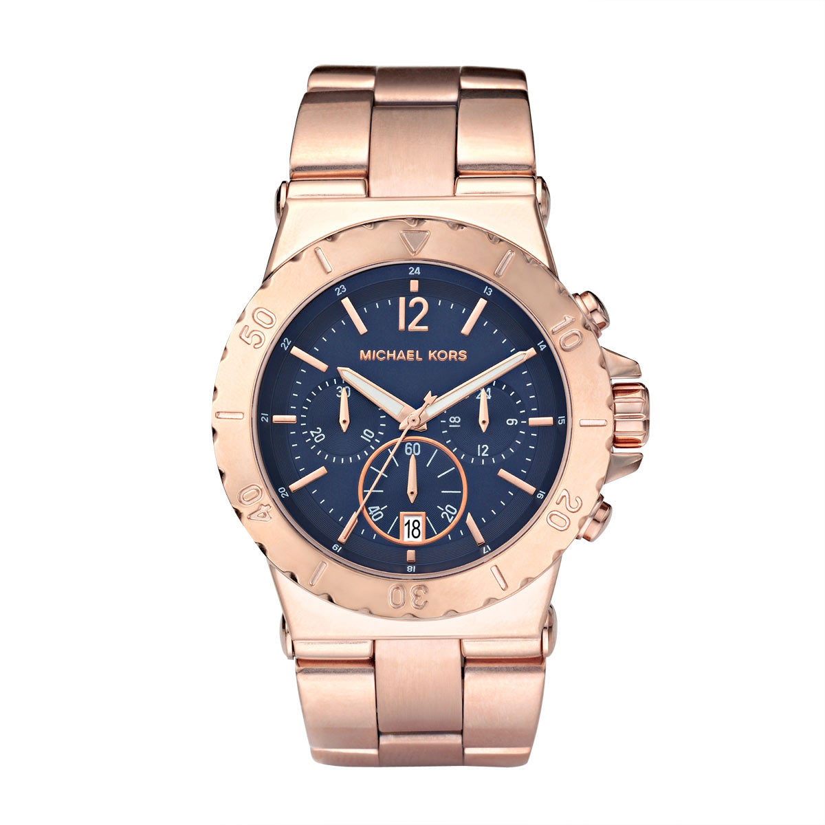 Michael Kors MK5410 watch for man with a blue dial and steel strap.