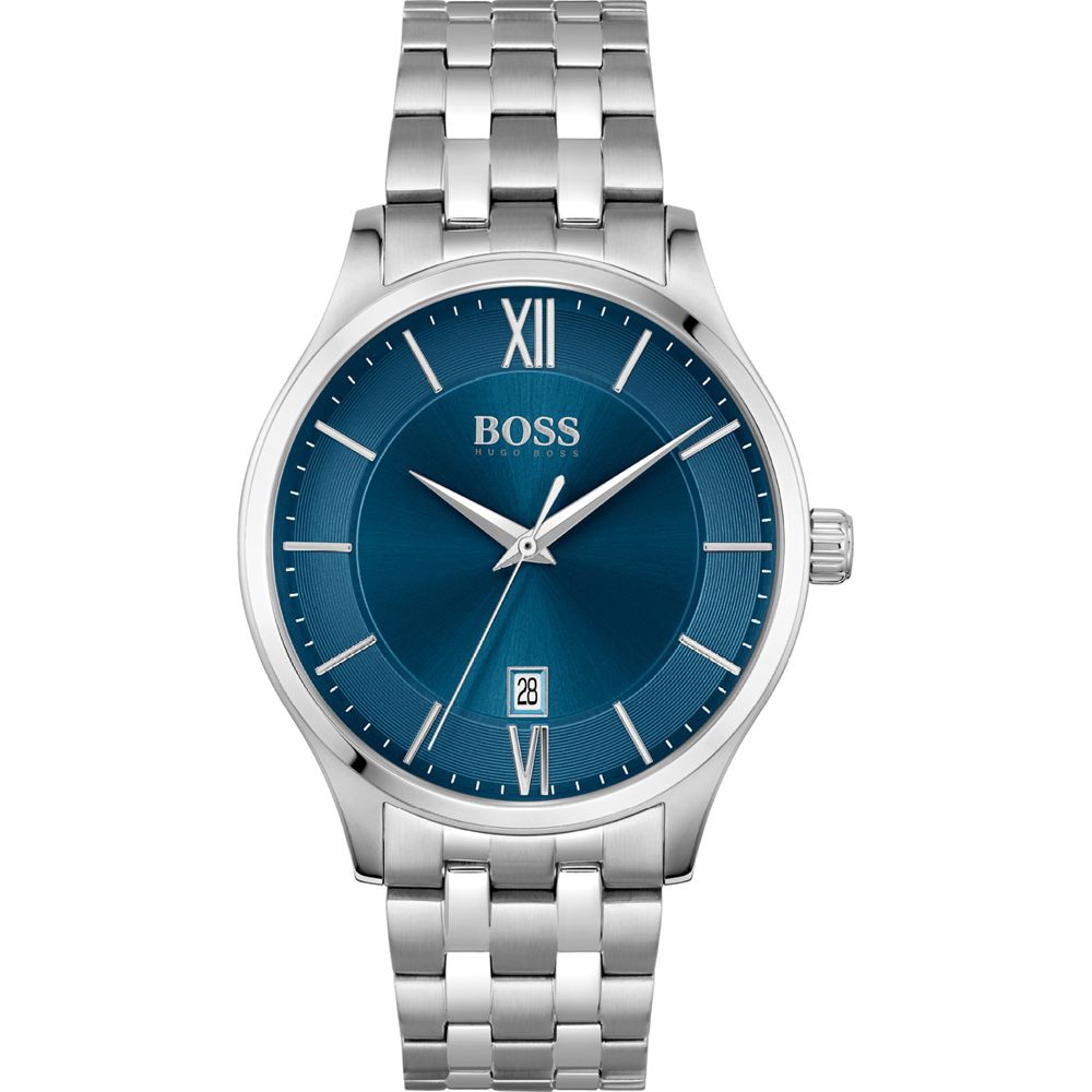 Hugo Boss 1513895 watch for man with a blue dial and stainless steel strap.
