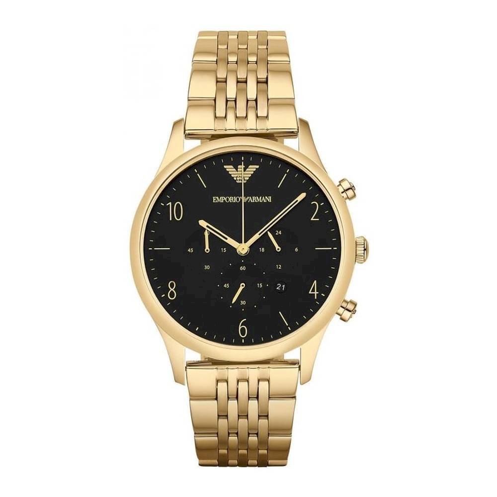 Armani AR1893 watch for man with a black dial and stainless steel strap.