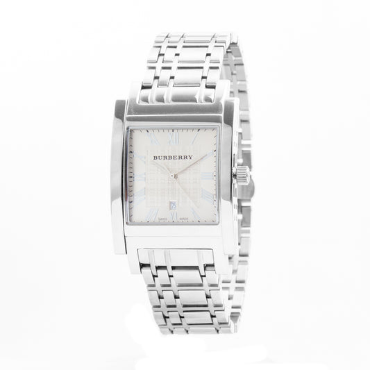 Burberry BU1550 watch for man with a yellow dial and stainless steel strap.