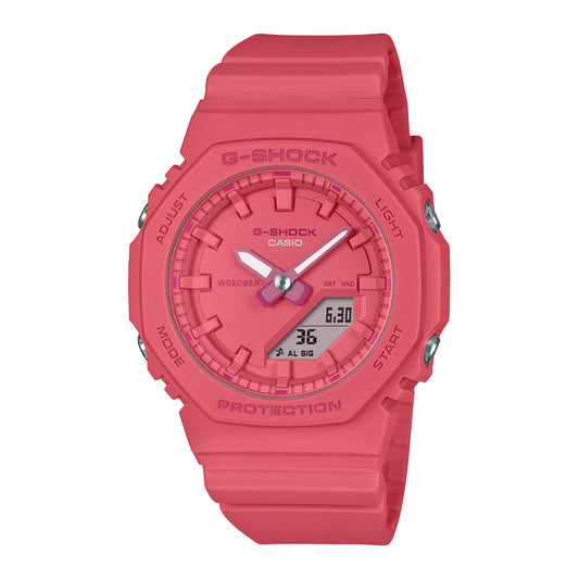 Casio GMA-P2100-4AER watch for unisex with a pink dial and resin strap.