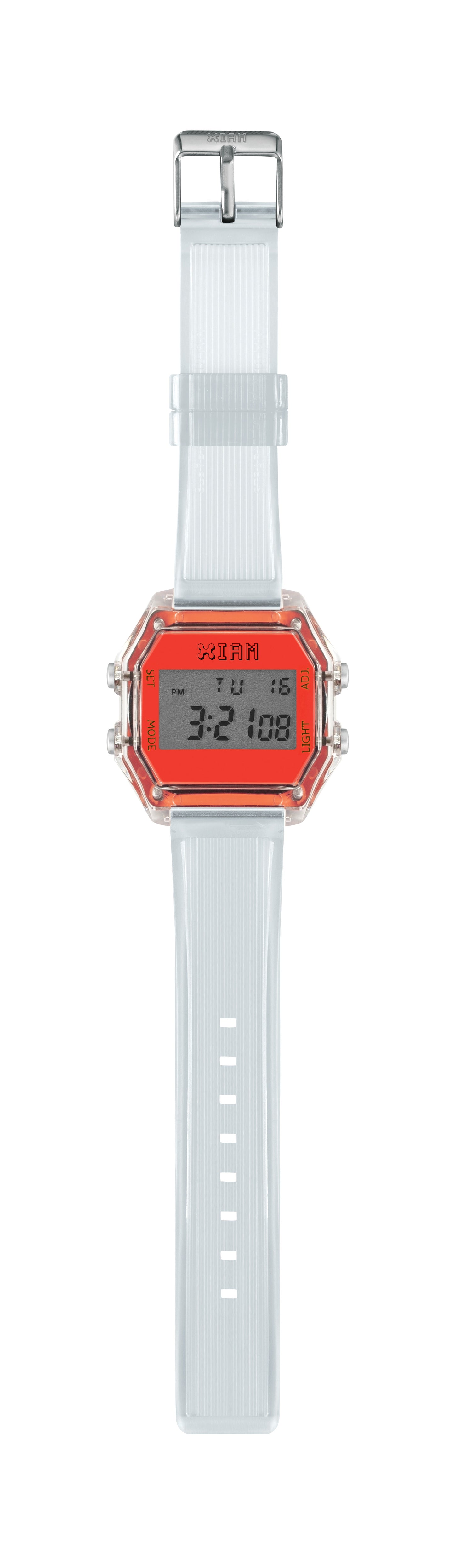 Iam IAM-KIT542 watch for woman with a orange dial and silicone strap.