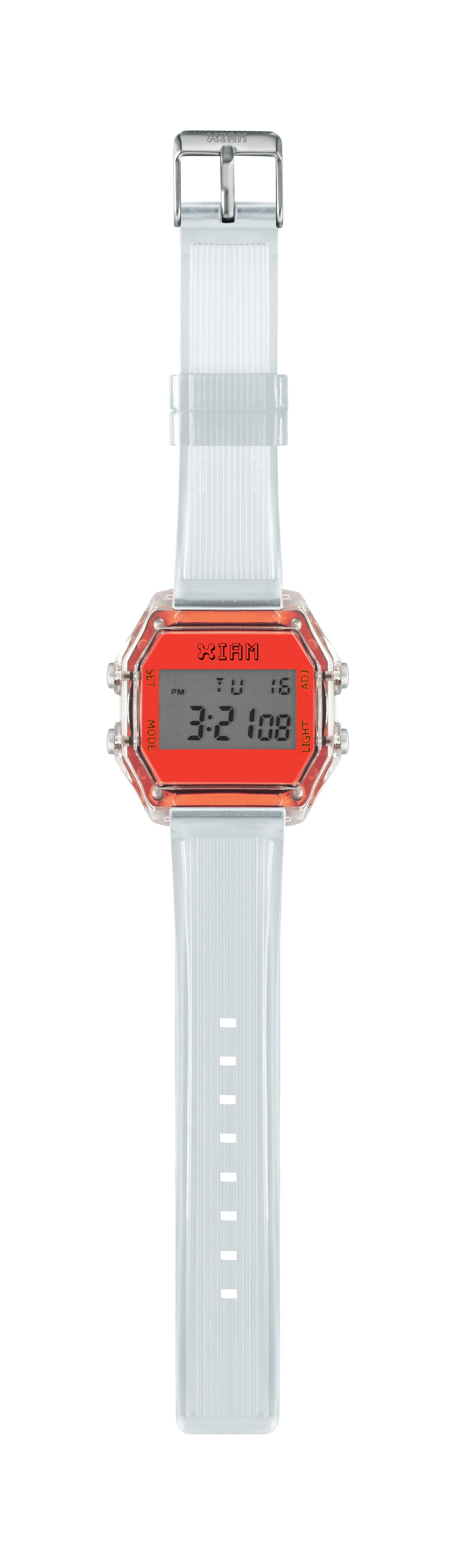 Iam IAM-KIT542 watch for woman with a orange dial and silicone strap.