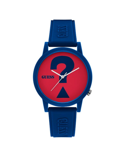 Guess V1041M4 watch for unisex with a red dial and resin strap.