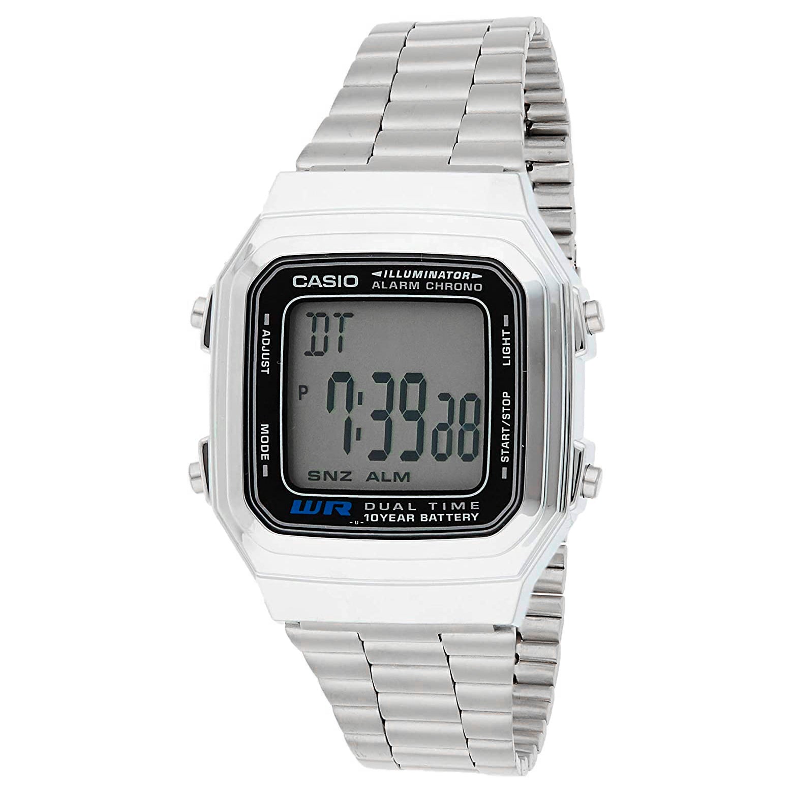 Casio A-178WA-1ACR Unisex Watch 38mm 3 ATM